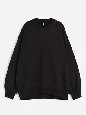 H&M Oversized Black Crewneck Sweatshirt